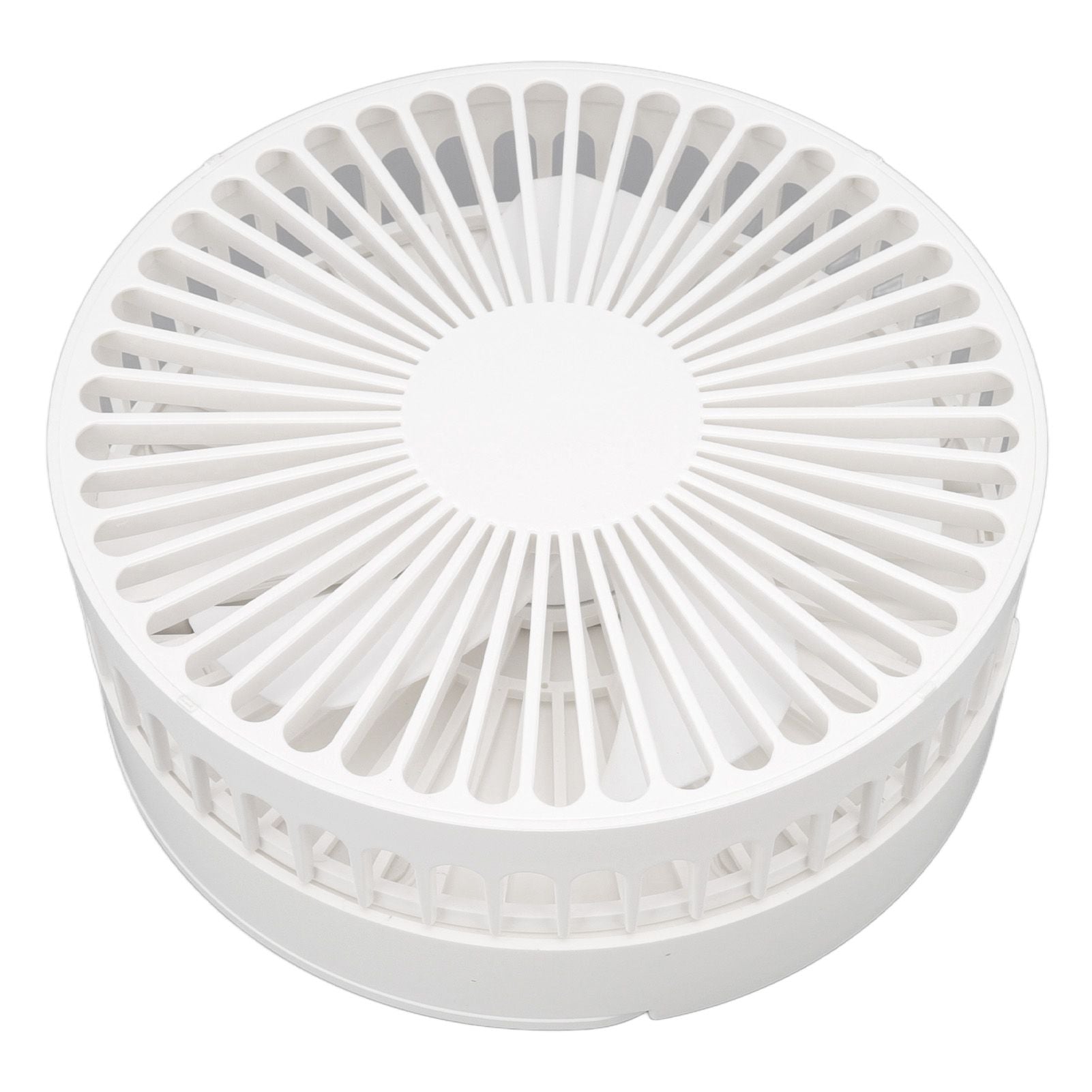 USB Desktop Fan Foldable Rechargeable Battery Makeup Mirror Function Bottom Silicone 3 Speeds White Mini Fan V1294-YM0523-3113220054311