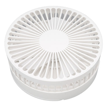 USB Desktop Fan Foldable Rechargeable Battery Makeup Mirror Function Bottom Silicone 3 Speeds White Mini Fan V1294-YM0523-3113220054311