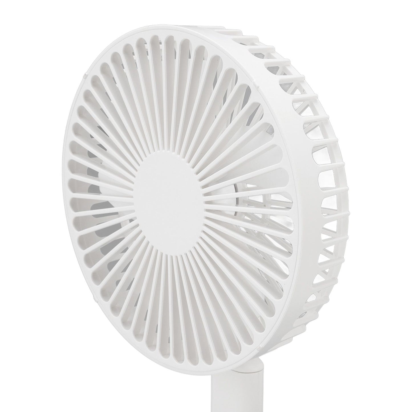 USB Desktop Fan Foldable Rechargeable Battery Makeup Mirror Function Bottom Silicone 3 Speeds White Mini Fan V1294-YM0523-3113220054311