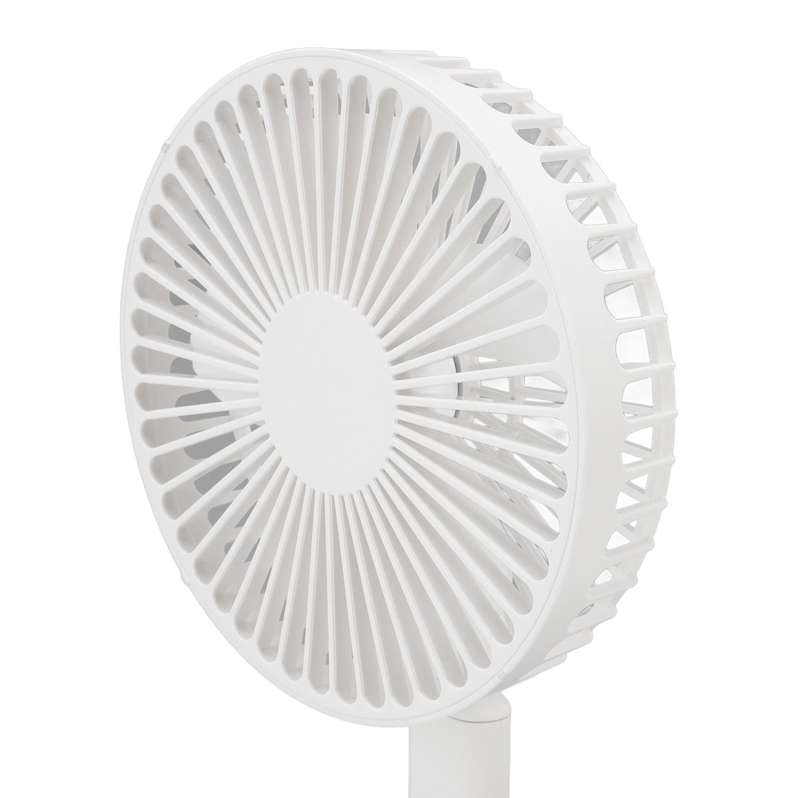 USB Desktop Fan Foldable Rechargeable Battery Makeup Mirror Function Bottom Silicone 3 Speeds White Mini Fan V1294-YM0523-3113220054311