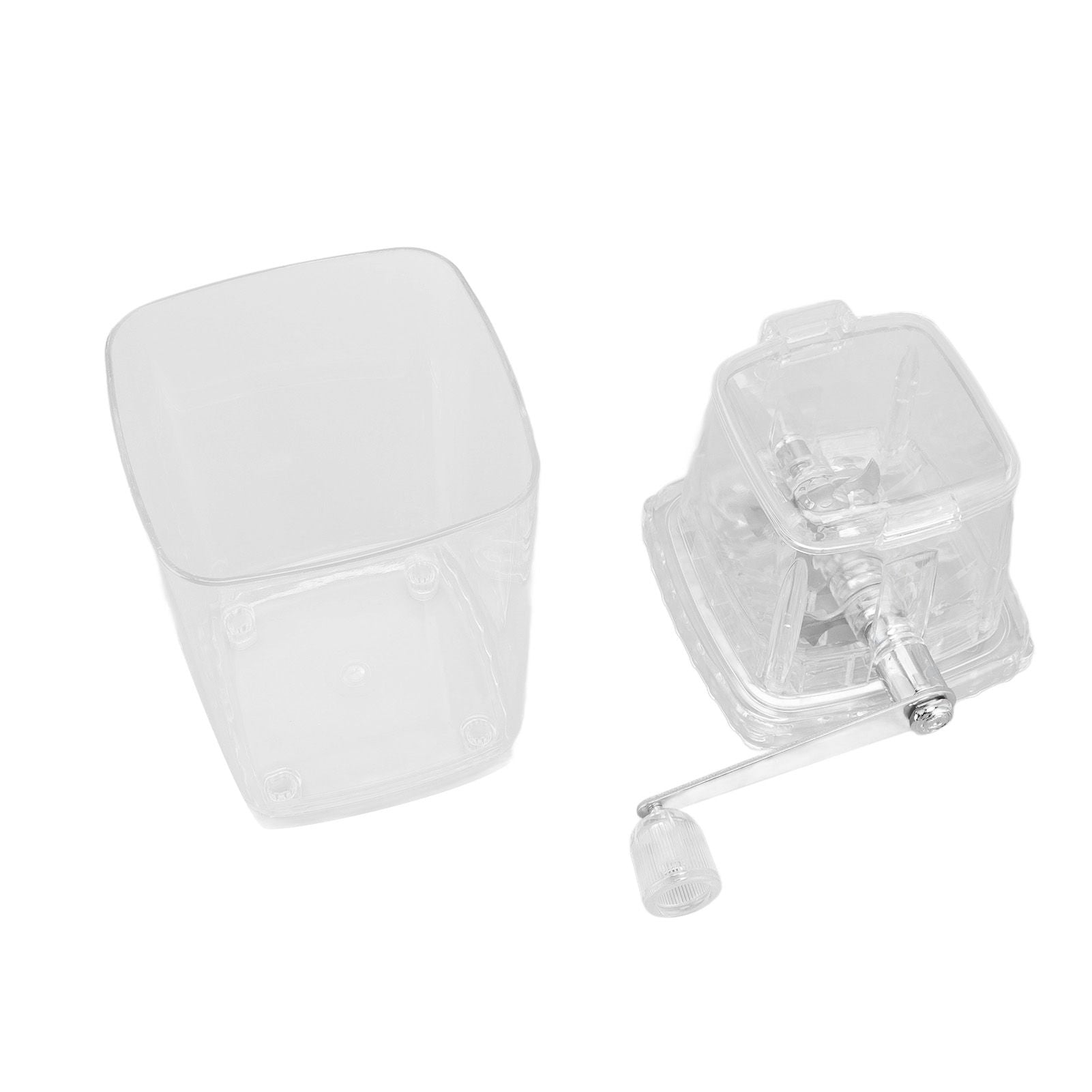 Hand Cranked Ice Crusher Clear Rustproof Multifunctional Manual Ice Crusher for Home Kitchen Transparent V1294-YM0523-3113220055511