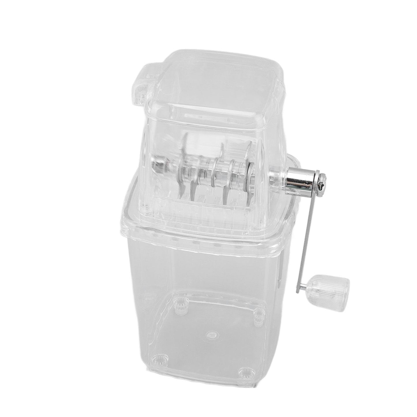 Hand Cranked Ice Crusher Clear Rustproof Multifunctional Manual Ice Crusher for Home Kitchen Transparent V1294-YM0523-3113220055511