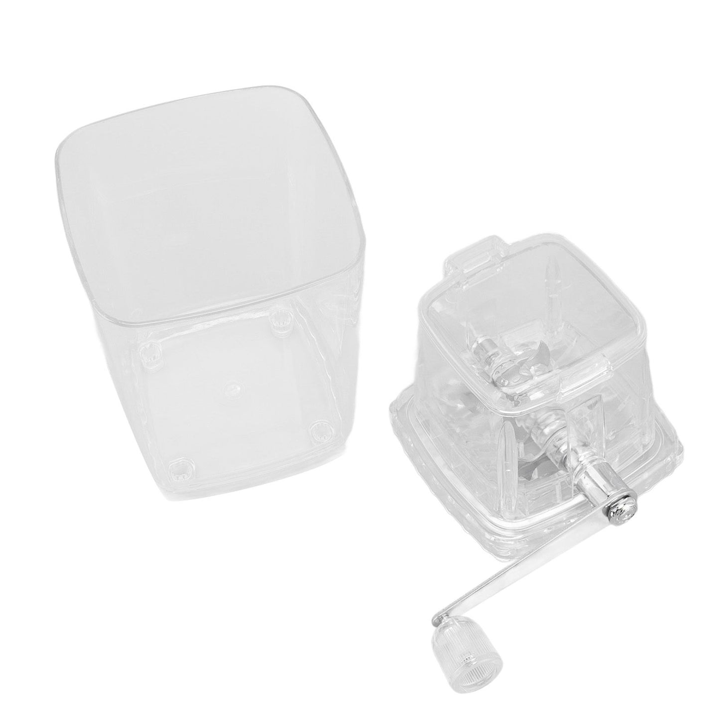 Hand Cranked Ice Crusher Clear Rustproof Multifunctional Manual Ice Crusher for Home Kitchen Transparent V1294-YM0523-3113220055511