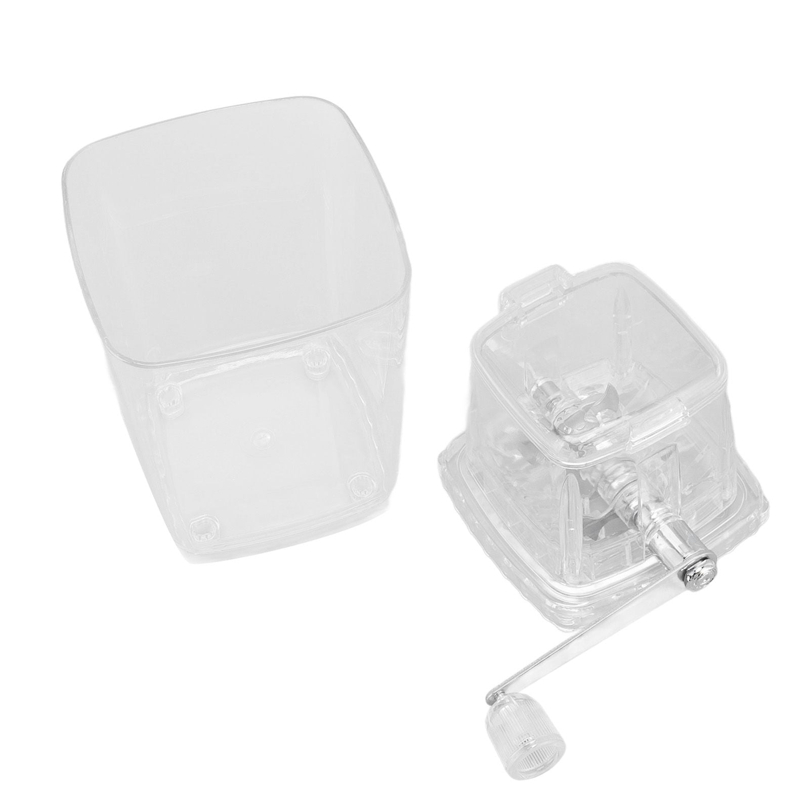 Hand Cranked Ice Crusher Clear Rustproof Multifunctional Manual Ice Crusher for Home Kitchen Transparent V1294-YM0523-3113220055511