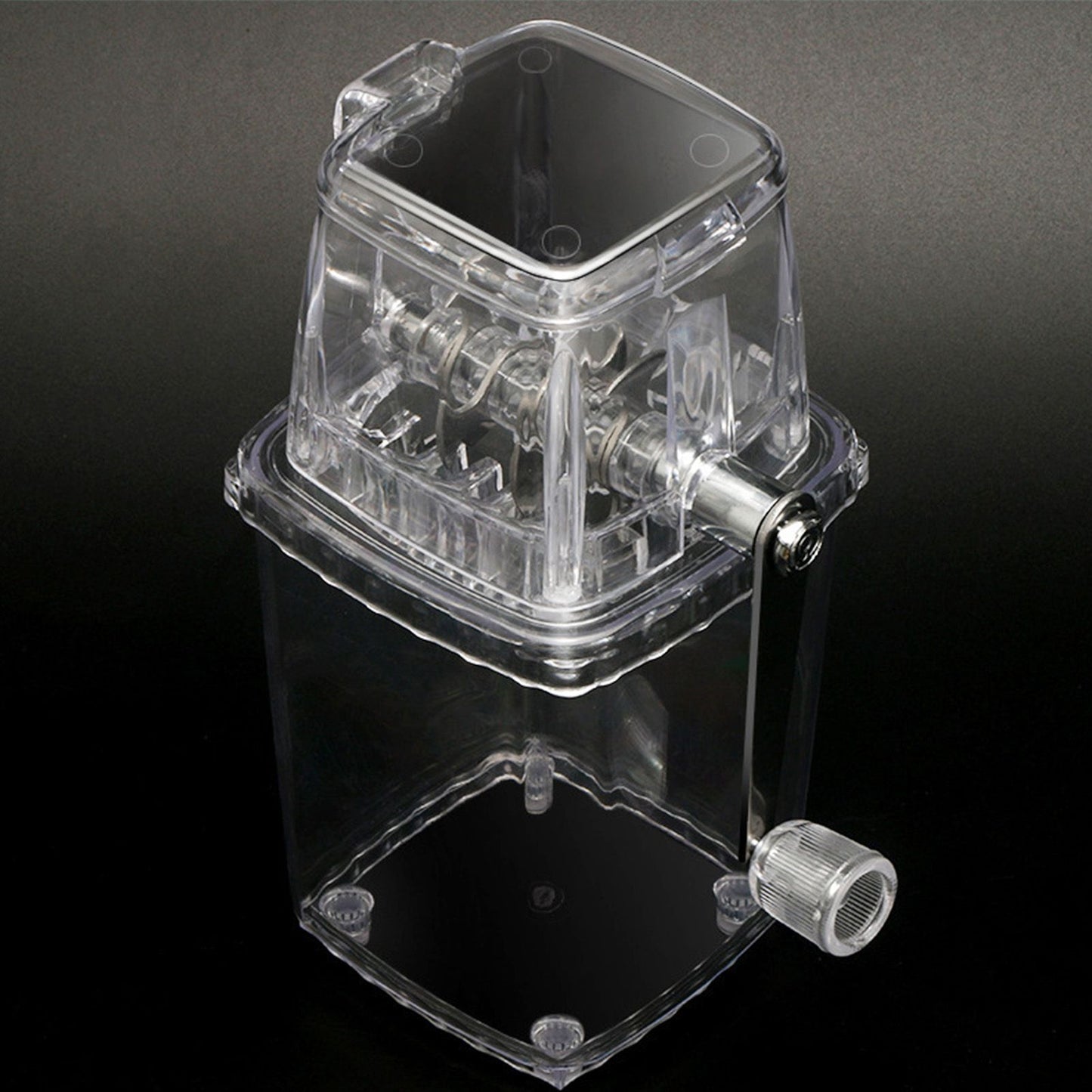 Hand Cranked Ice Crusher Clear Rustproof Multifunctional Manual Ice Crusher for Home Kitchen Transparent V1294-YM0523-3113220055511
