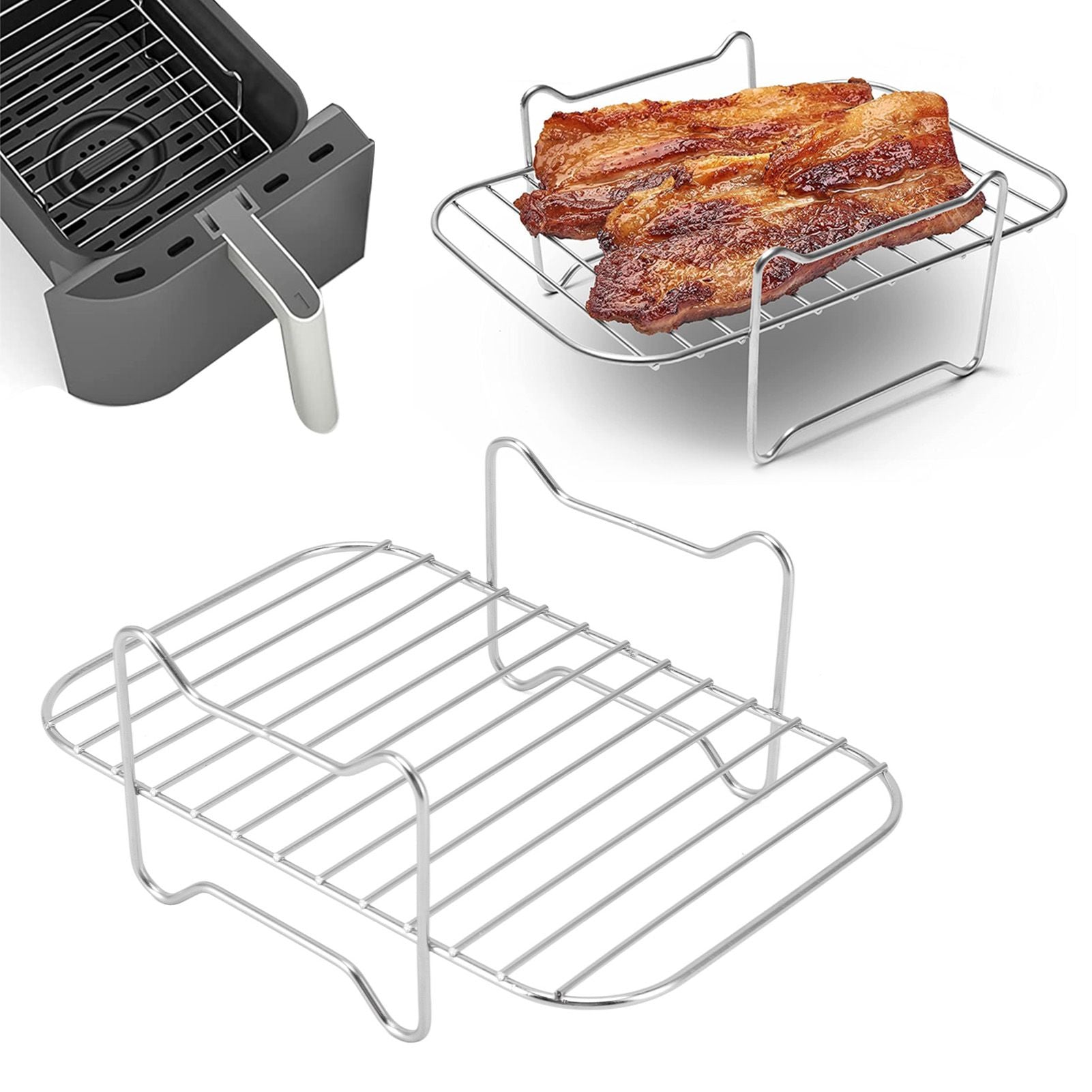 Fryer Stainless Steel Rack Fryer Accessories Multi Purpose Grilling Holder Outdoor BBQ Tools V1294-YM0523-3113220056311