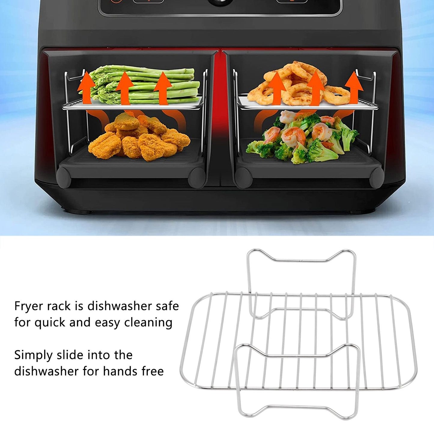 Fryer Stainless Steel Rack Fryer Accessories Multi Purpose Grilling Holder Outdoor BBQ Tools V1294-YM0523-3113220056311