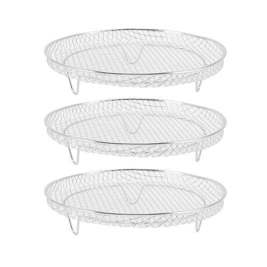 3Pcs Air Fryer Dehydrator Racks Stackable Food Grade Stainless Steel Fruit Meat Dehydration Air Fryer Rack V1294-YM0523-3113220056511