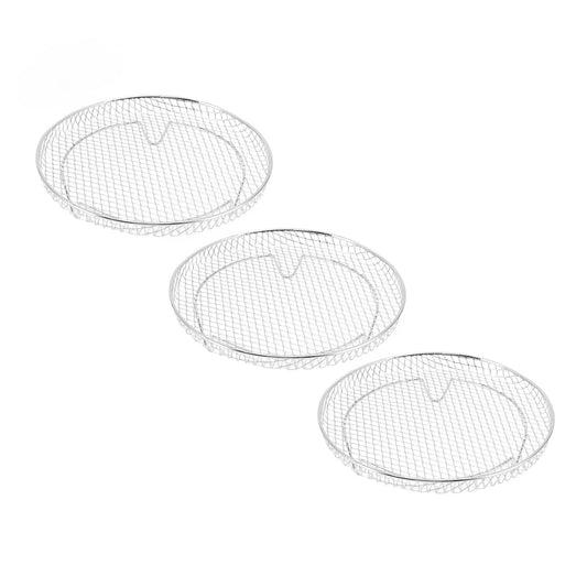 3Pcs Air Fryer Dehydrator Racks Stackable Food Grade Stainless Steel Fruit Meat Dehydration Air Fryer Rack V1294-YM0523-3113220056511