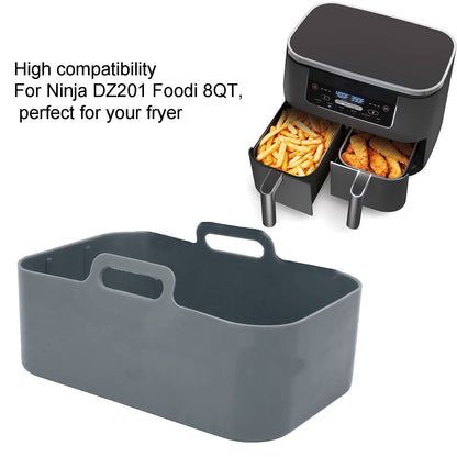 Fryer Silicone Pot Non Stick Reusable Liner Basket Replacement for Ninja DZ201 Foodi 8QT Gray V1294-YM0523-3113220057911