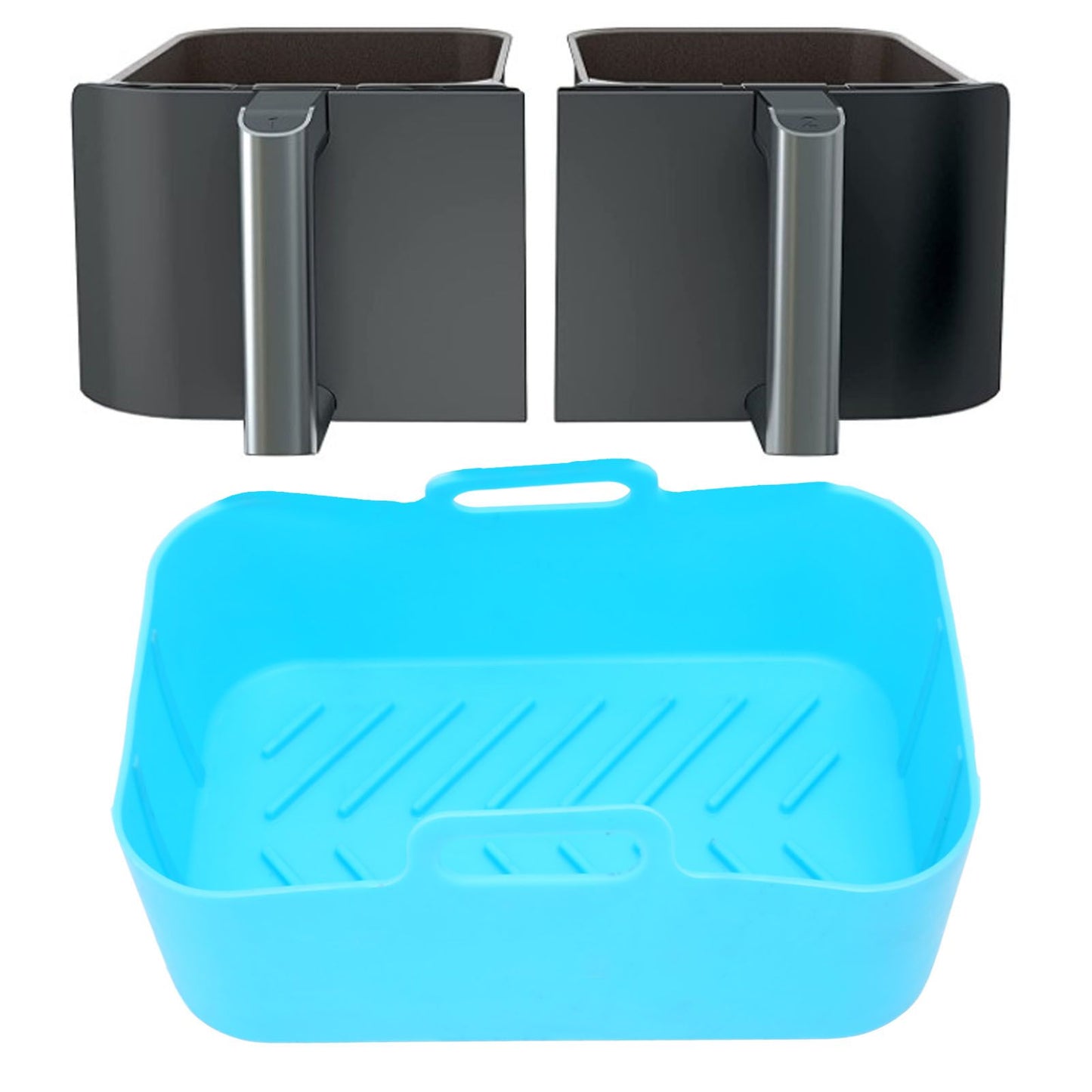 Fryer Silicone Pot Non Stick Reusable Liner Basket Replacement for Ninja DZ201 Foodi 8QT Blue V1294-YM0523-3113220057912