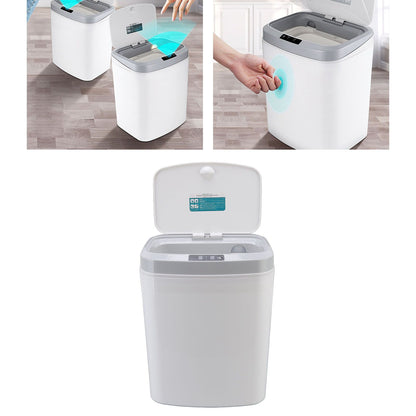 Smart Trash Can 16L Infrared Induction Button Control Manual Mute Household Automatic Trash Can with Night V1294-YM0523-3113220058411