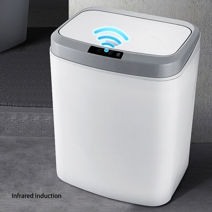 Smart Trash Can 16L Infrared Induction Button Control Manual Mute Household Automatic Trash Can with Night V1294-YM0523-3113220058411