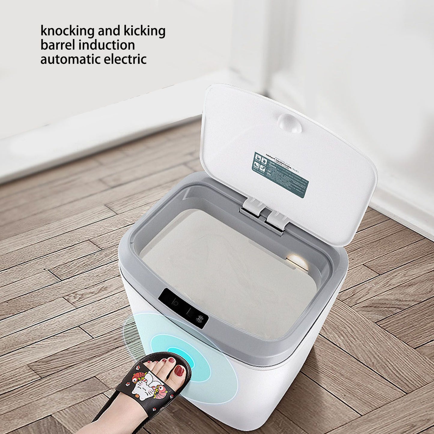 Smart Trash Can 16L Infrared Induction Button Control Manual Mute Household Automatic Trash Can with Night V1294-YM0523-3113220058411