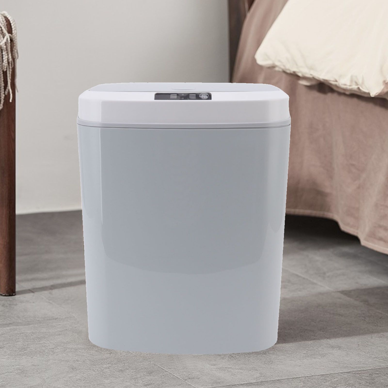 Smart Trash Can 16L Infrared Induction Button Control Manual Mute Household Automatic Trash Can with Night V1294-YM0523-3113220058412