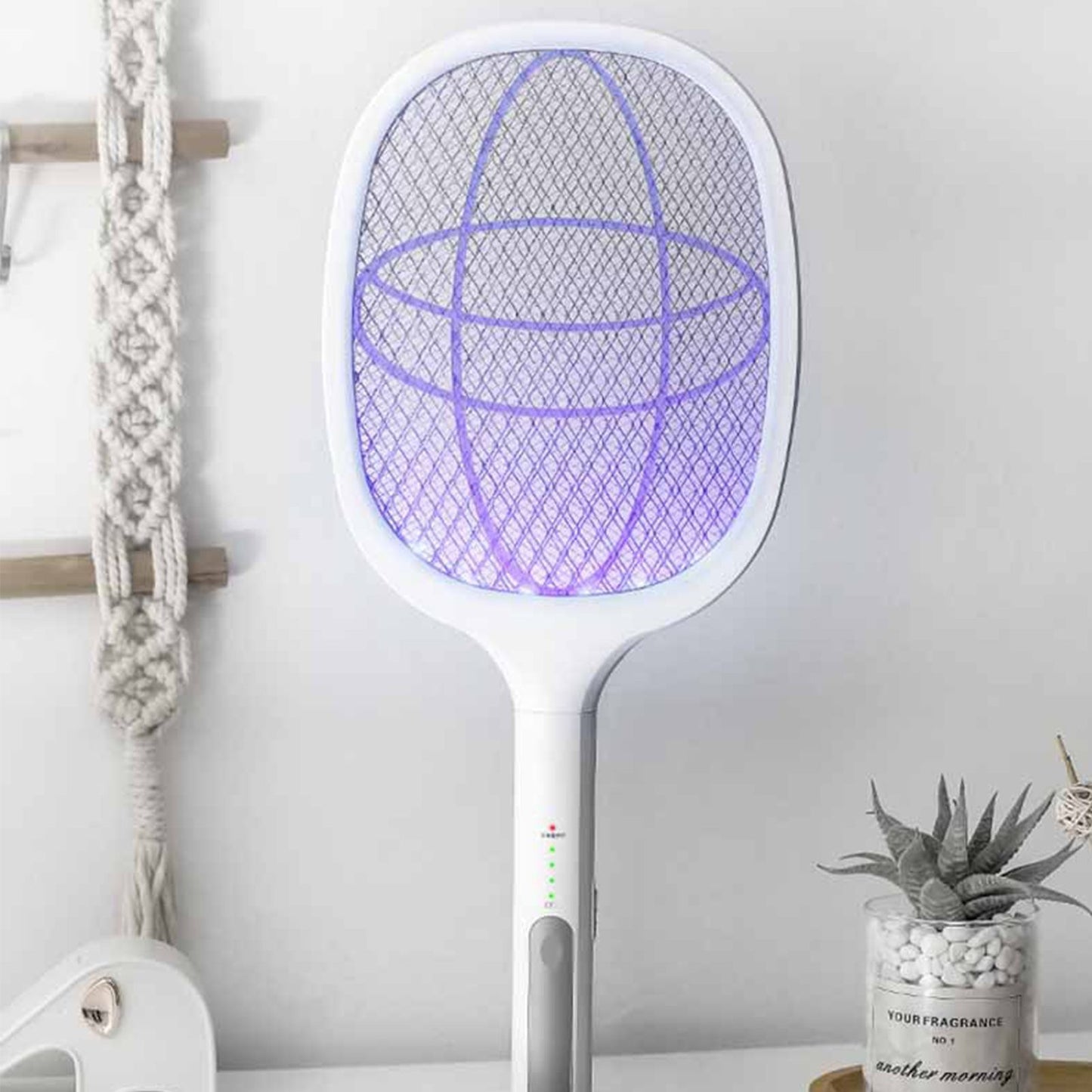 Electric Mosquito Swatter 5V 1A Rechargeable Efficient 2 in 1 Electric Mosquito Bat with LED Light for Home V1294-YM0523-3113220058611