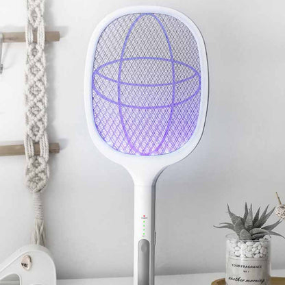 Electric Mosquito Swatter 5V 1A Rechargeable Efficient 2 in 1 Electric Mosquito Bat with LED Light for Home V1294-YM0523-3113220058611