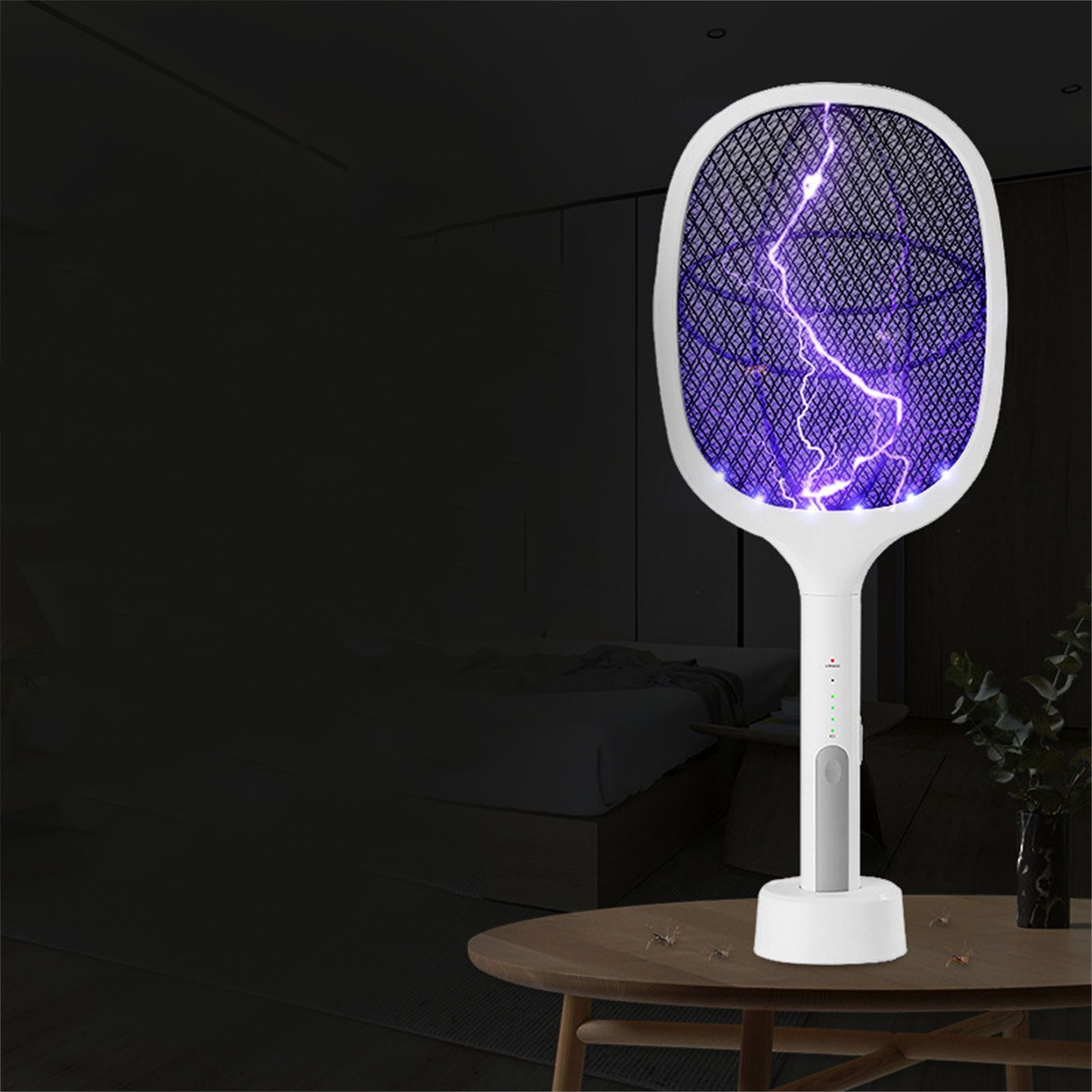 Electric Mosquito Swatter 5V 1A Rechargeable Efficient 2 in 1 Electric Mosquito Bat with LED Light for Home V1294-YM0523-3113220058611