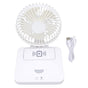 USB Desk Fan Support Wireless Phone Charging Dimmable Night Light 3 Speeds 180 Degrees Adjustable Small Desk V1294-YM0523-3113220061111