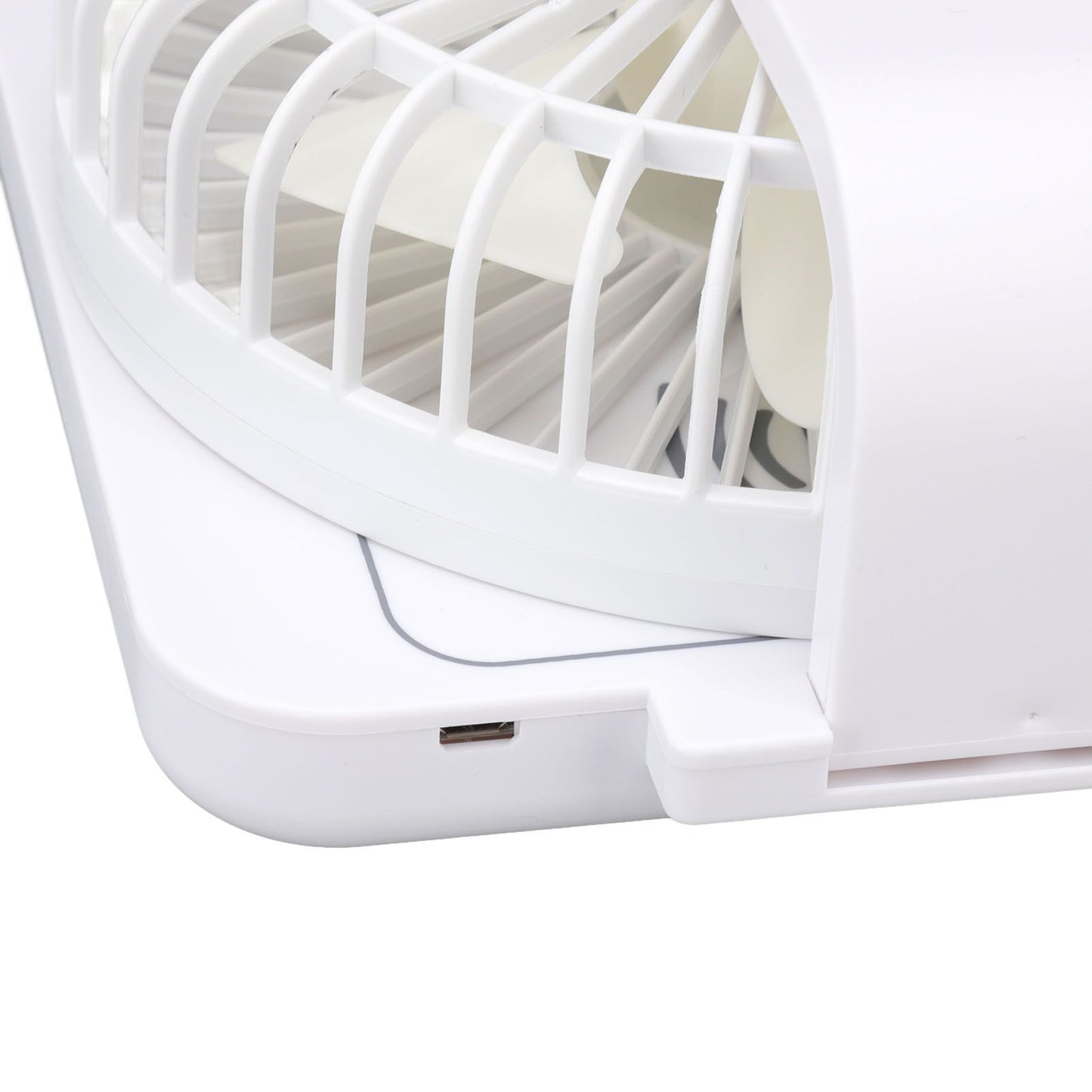 USB Desk Fan Support Wireless Phone Charging Dimmable Night Light 3 Speeds 180 Degrees Adjustable Small Desk V1294-YM0523-3113220061111
