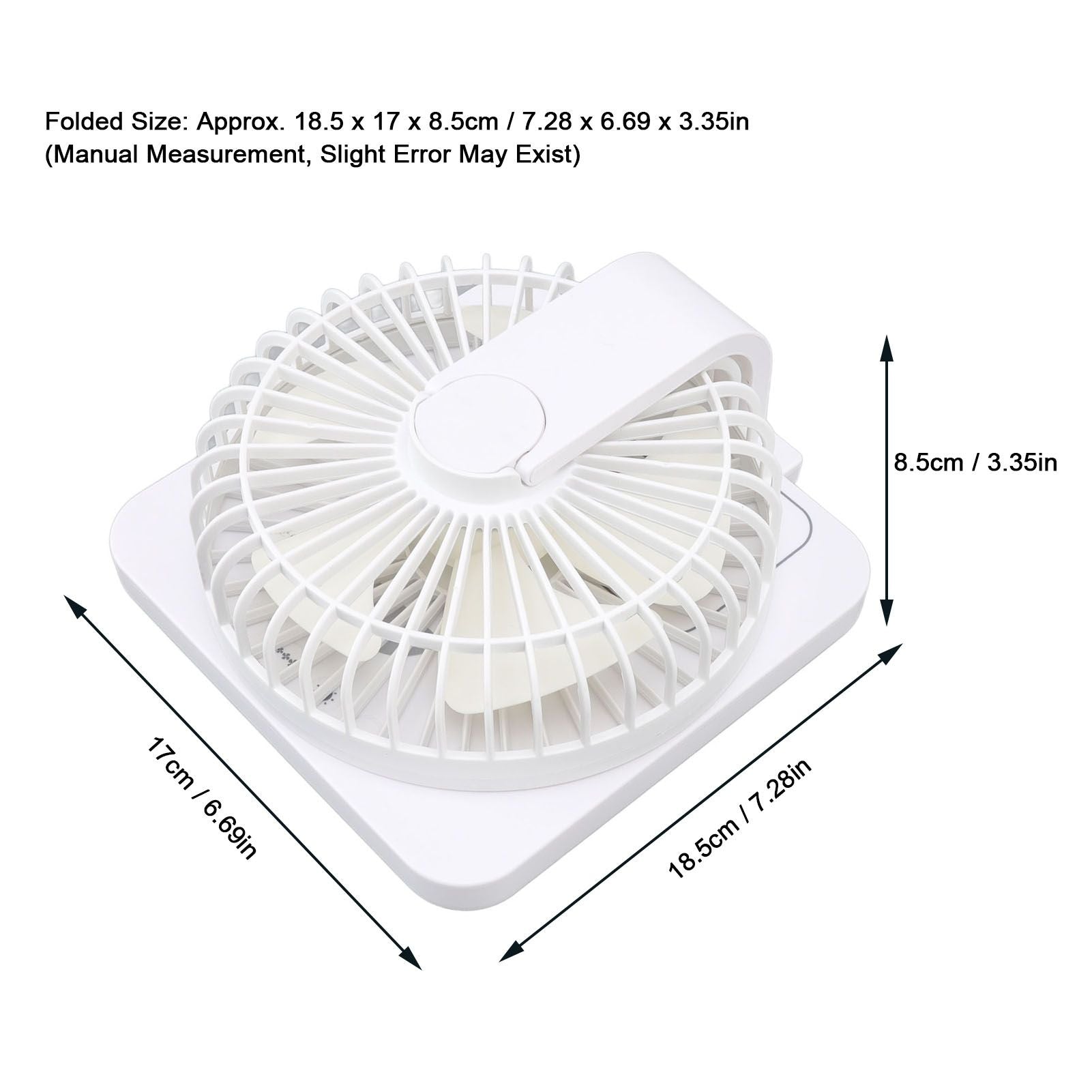 USB Desk Fan Support Wireless Phone Charging Dimmable Night Light 3 Speeds 180 Degrees Adjustable Small Desk V1294-YM0523-3113220061111