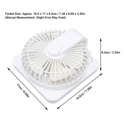 USB Desk Fan Support Wireless Phone Charging Dimmable Night Light 3 Speeds 180 Degrees Adjustable Small Desk V1294-YM0523-3113220061111