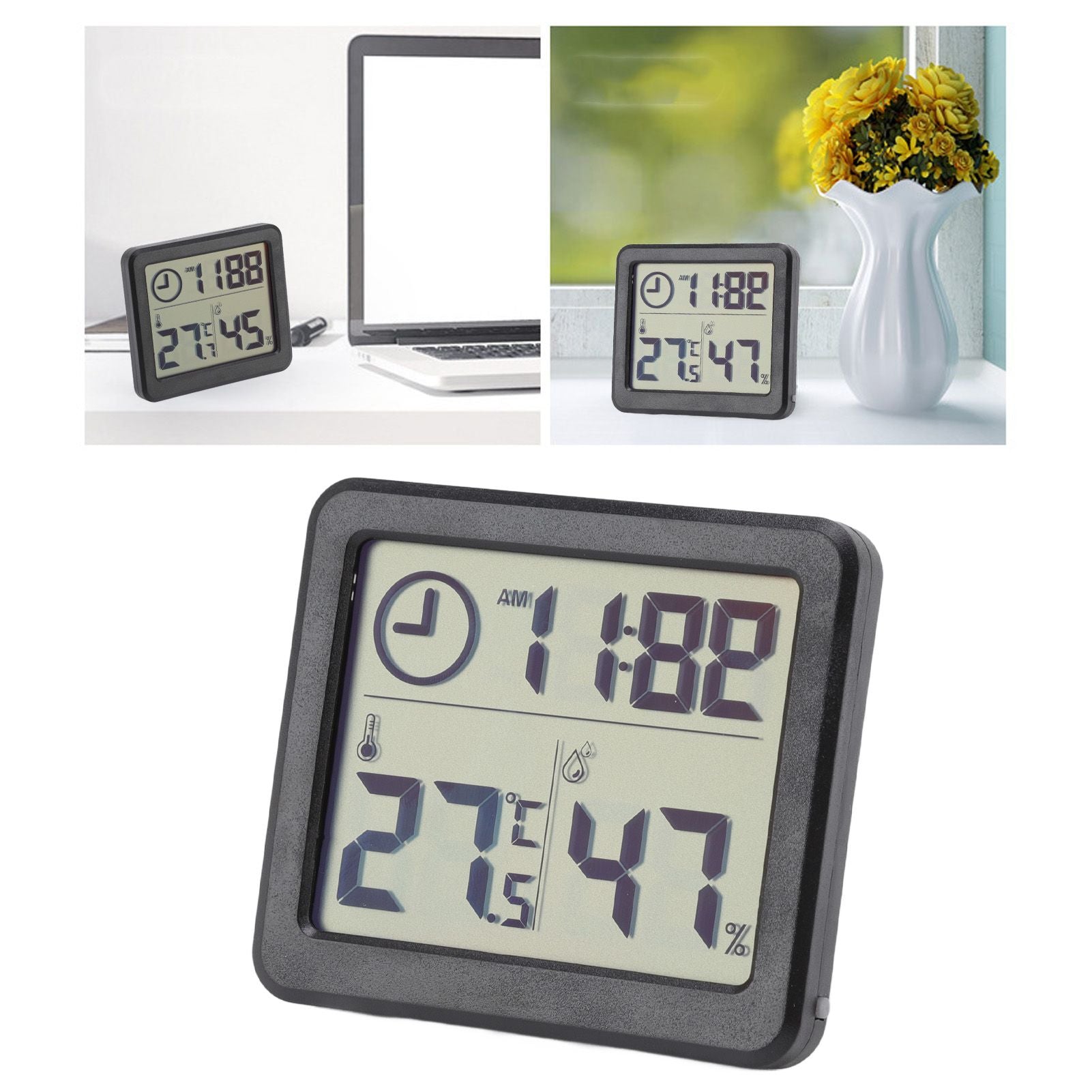 Digital Thermometer Hygrometer High Accuracy Four Stomatal Monitoring Temperature Humidity Tester with 3.2in V1294-YM0523-3113220061311