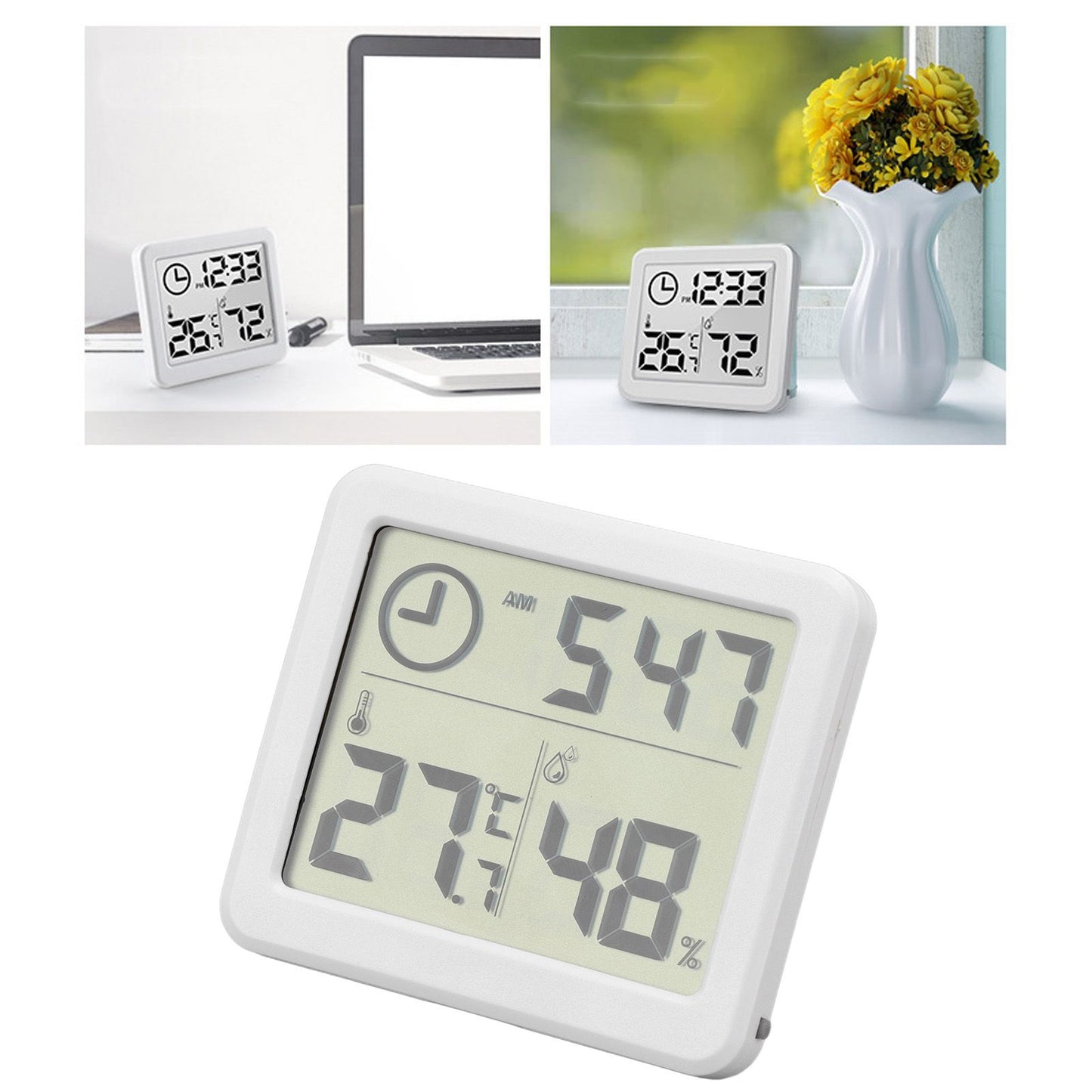 Digital Thermometer Hygrometer High Accuracy Four Stomatal Monitoring Temperature Humidity Tester with 3.2in V1294-YM0523-3113220061312