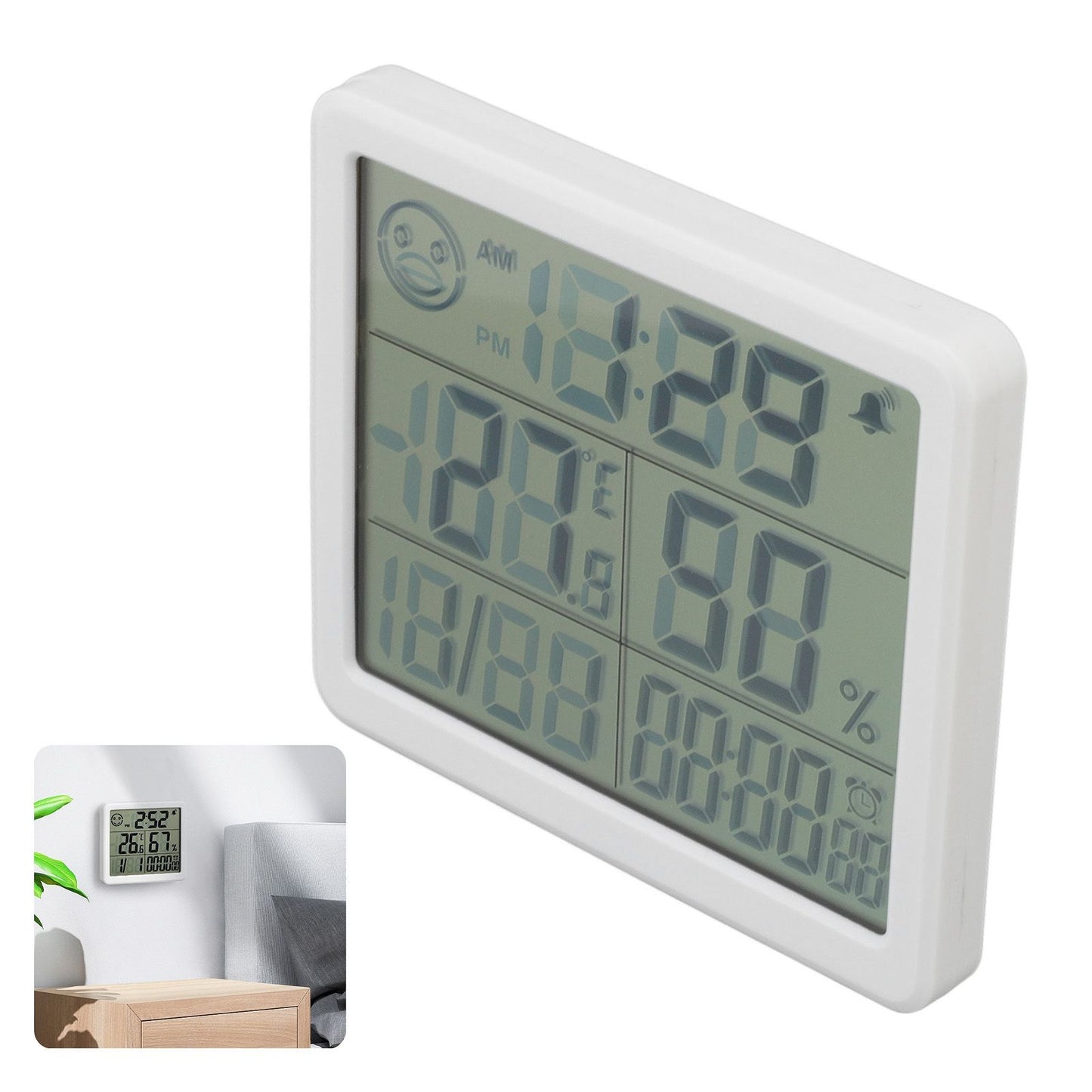 Digital Thermometer Hygrometer Alarm Clock Sensitive Induction High Accuracy Electronic Hygrometer with 5in V1294-YM0523-3113220061511