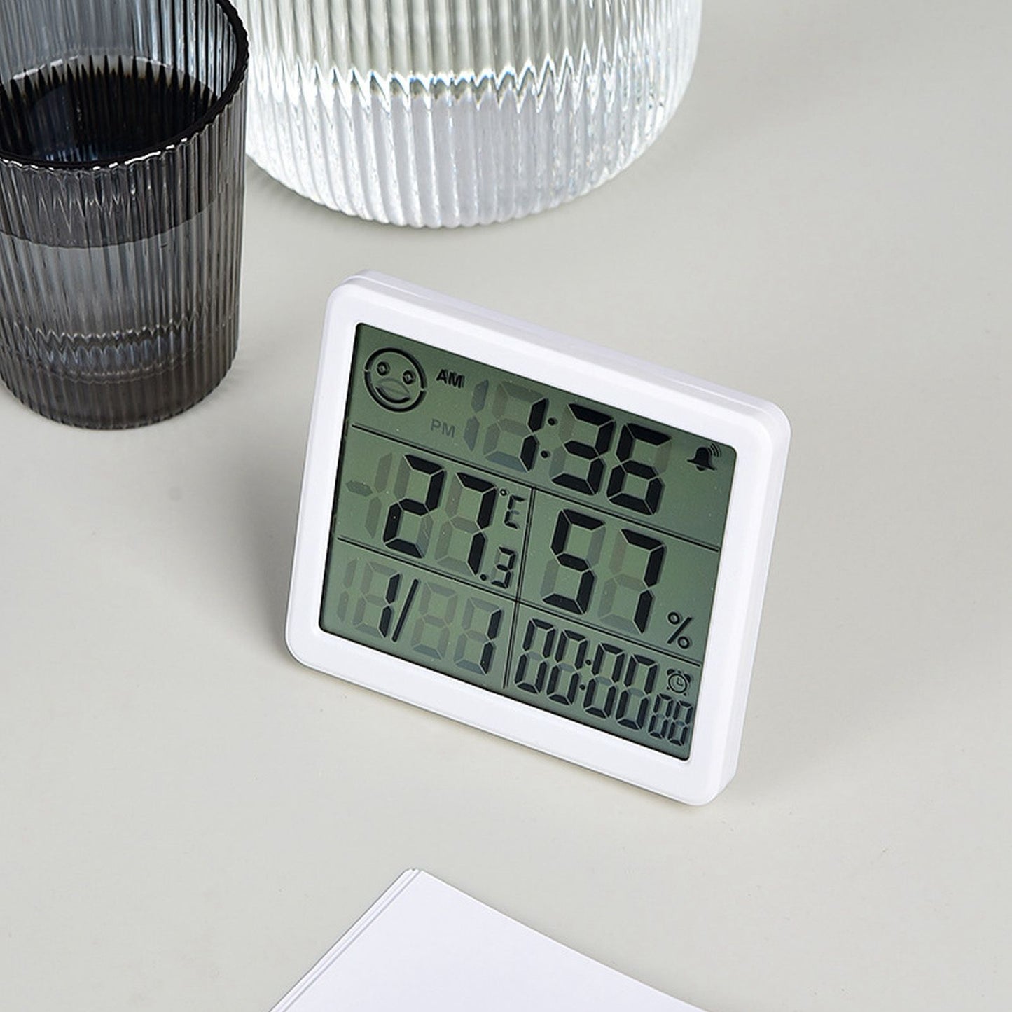 Digital Thermometer Hygrometer Alarm Clock Sensitive Induction High Accuracy Electronic Hygrometer with 5in V1294-YM0523-3113220061511