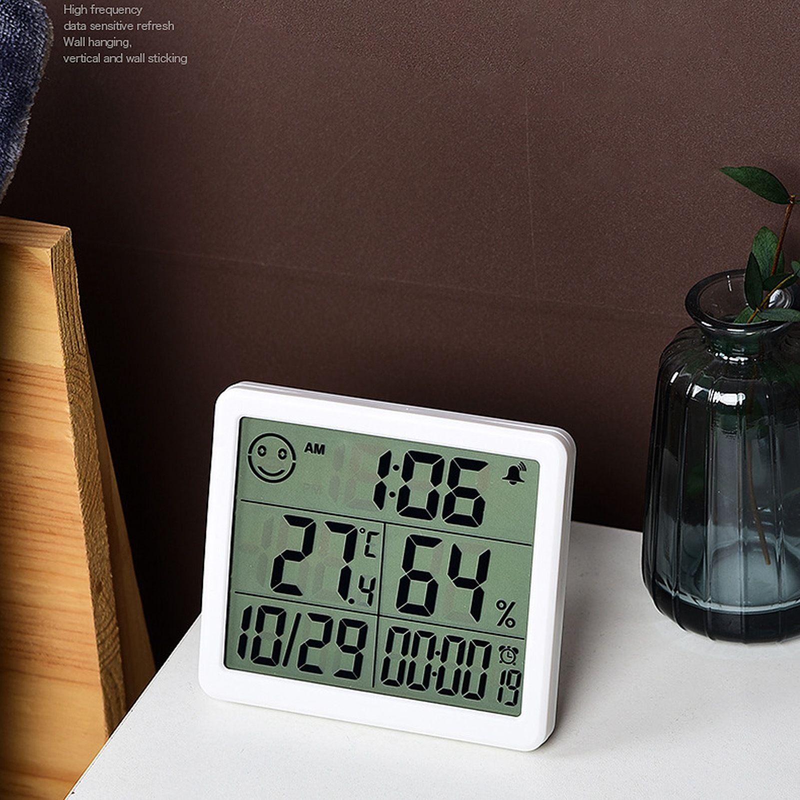 Digital Thermometer Hygrometer Alarm Clock Sensitive Induction High Accuracy Electronic Hygrometer with 5in V1294-YM0523-3113220061511