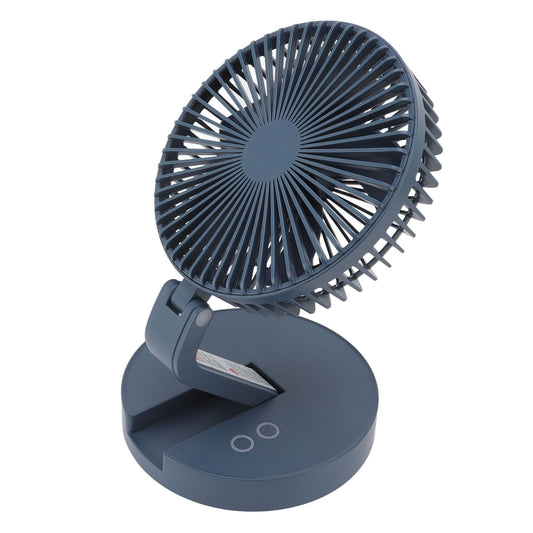 Desktop Folding Fan 3 Speeds USB Rechargeable Punch Free Electric Desktop Oscillating Fan for Home Office Blue V1294-YM0523-3113220062112