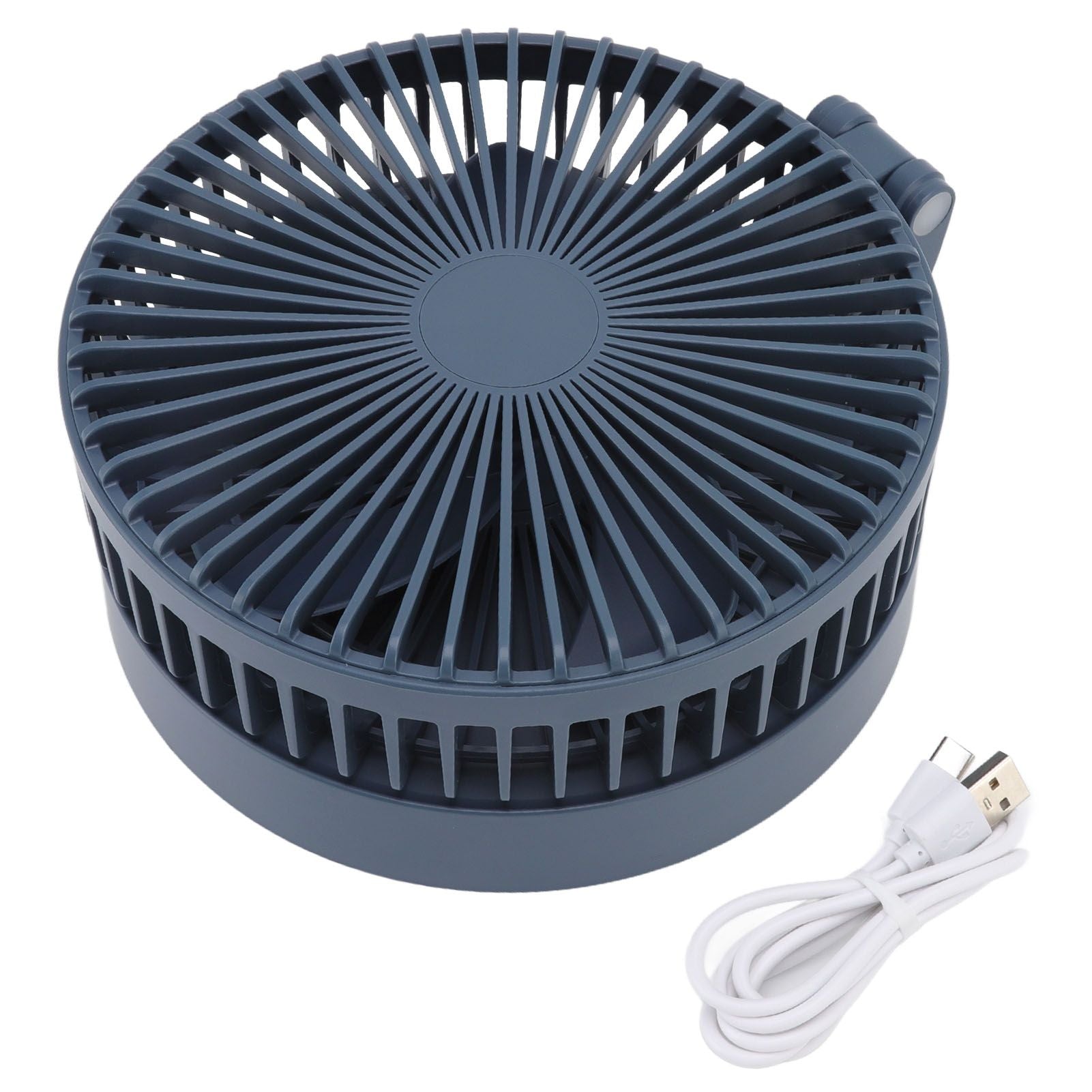 Desktop Folding Fan 3 Speeds USB Rechargeable Punch Free Electric Desktop Oscillating Fan for Home Office Blue V1294-YM0523-3113220062112