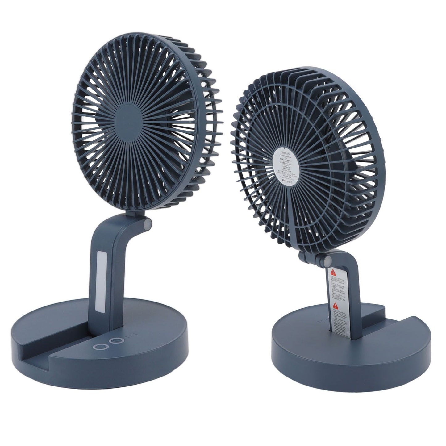 Desktop Folding Fan 3 Speeds USB Rechargeable Punch Free Electric Desktop Oscillating Fan for Home Office Blue V1294-YM0523-3113220062112