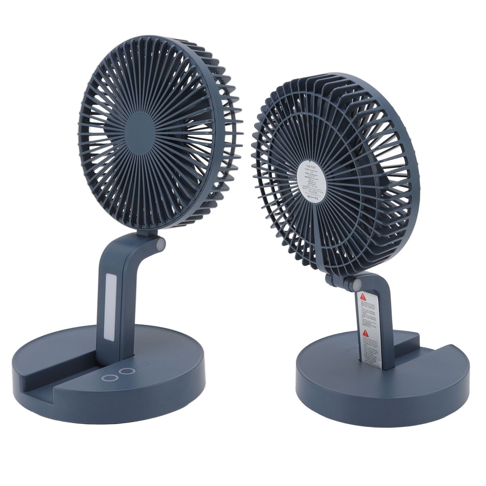 Desktop Folding Fan 3 Speeds USB Rechargeable Punch Free Electric Desktop Oscillating Fan for Home Office Blue V1294-YM0523-3113220062112