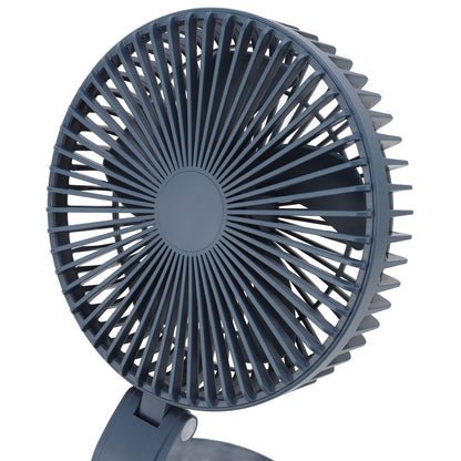 Desktop Folding Fan 3 Speeds USB Rechargeable Punch Free Electric Desktop Oscillating Fan for Home Office Blue V1294-YM0523-3113220062112
