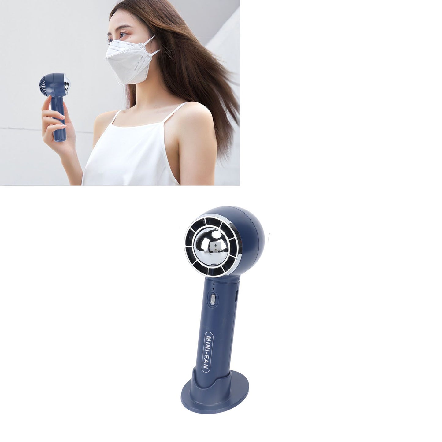 Handheld Fan 3 Speeds USB Charging Strong Wind Lightweight 1200mAh Battery Portable Fan Handheld for Office V1294-YM0523-3113220062213