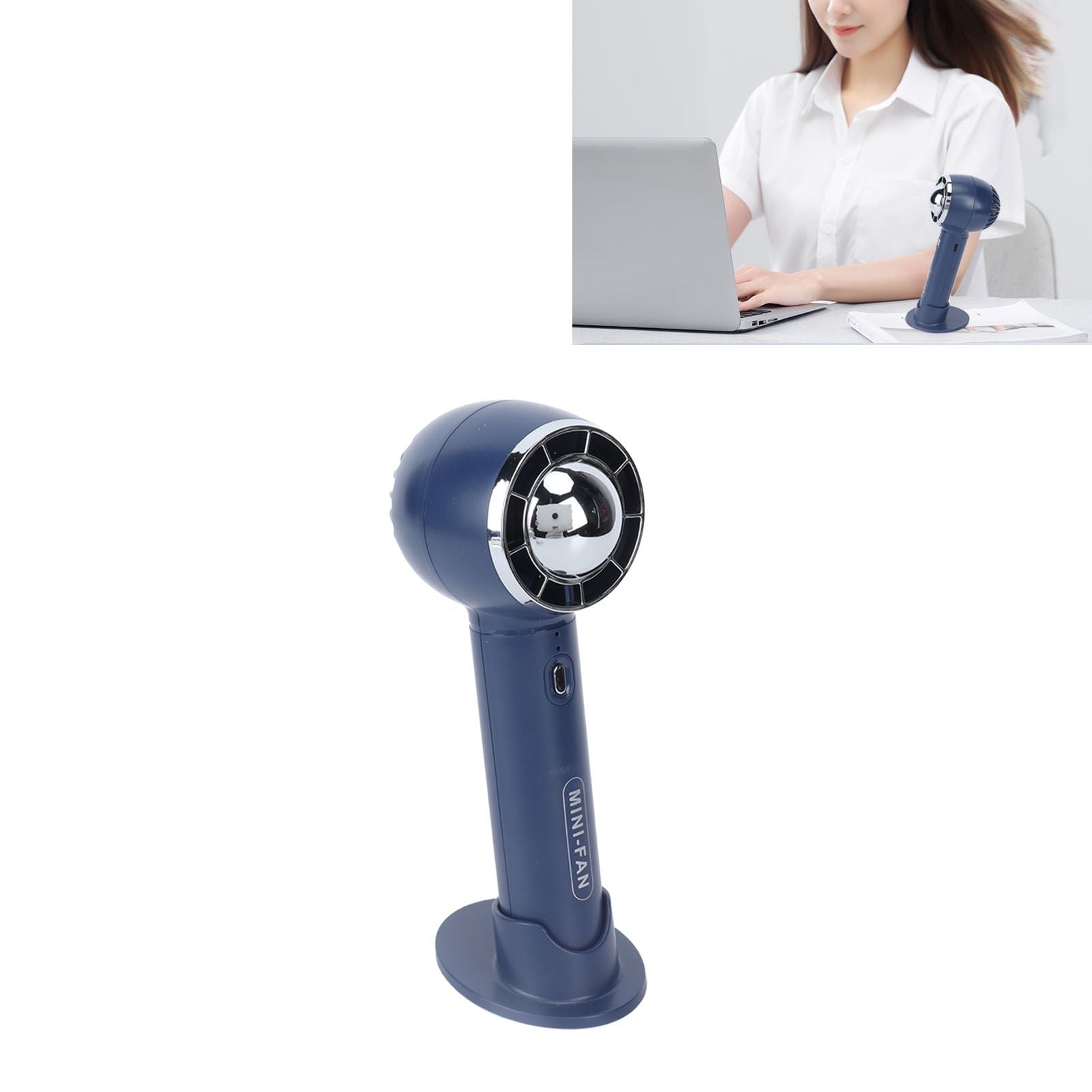 Handheld Fan 3 Speeds USB Charging Strong Wind Lightweight 1200mAh Battery Portable Fan Handheld for Office V1294-YM0523-3113220062213