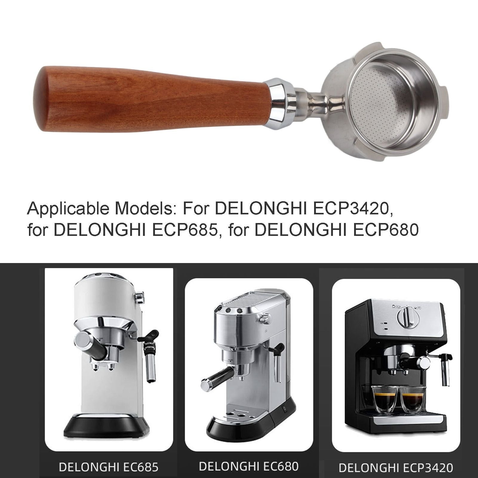 51mm Bottomless Portafilter Zinc Alloy Coffee Filter Holder for DELONGHI ECP3420 Coffee Machine V1294-YM0523-3113220063811