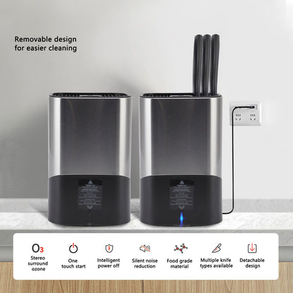 Knife Block Holder Plug in Type Stainless Steel Knife Organizer for Home Kitchen Restaurant 5V V1294-YM0523-3113220065111