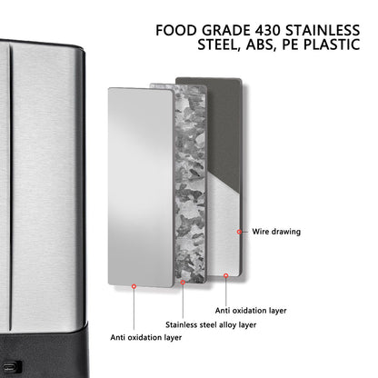 Knife Block Holder Plug in Type Stainless Steel Knife Organizer for Home Kitchen Restaurant 5V V1294-YM0523-3113220065111