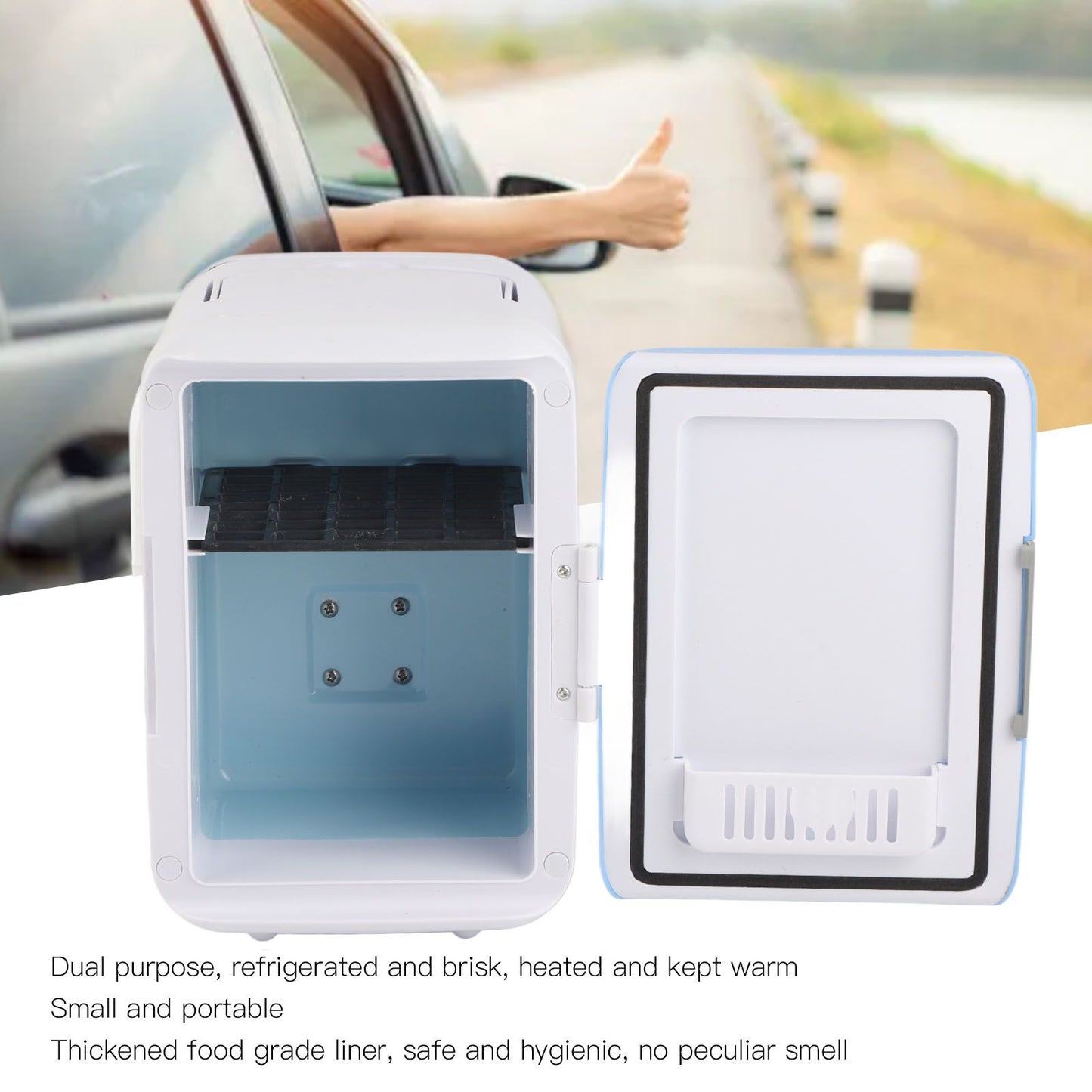 4L Car Refrigerator Large Capacity Small Size Food Grade Liner Cooler Warmer Mini Fridge for Dormitory Office V1294-YM0523-3113220065811