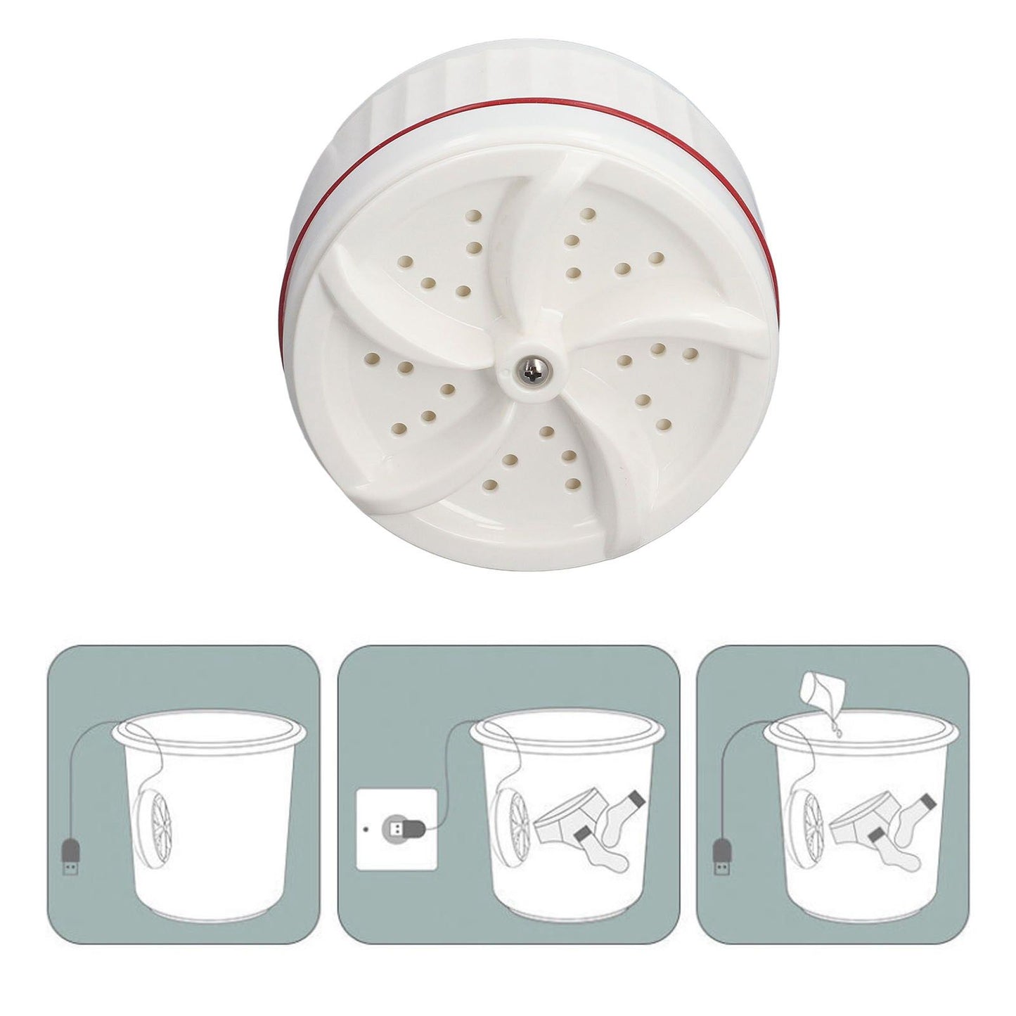 Mini Washing Machine USB Power 30 Mins Washing Water Saving Stable Auto Off Portable Washing Machine for V1294-YM0523-3113220067311