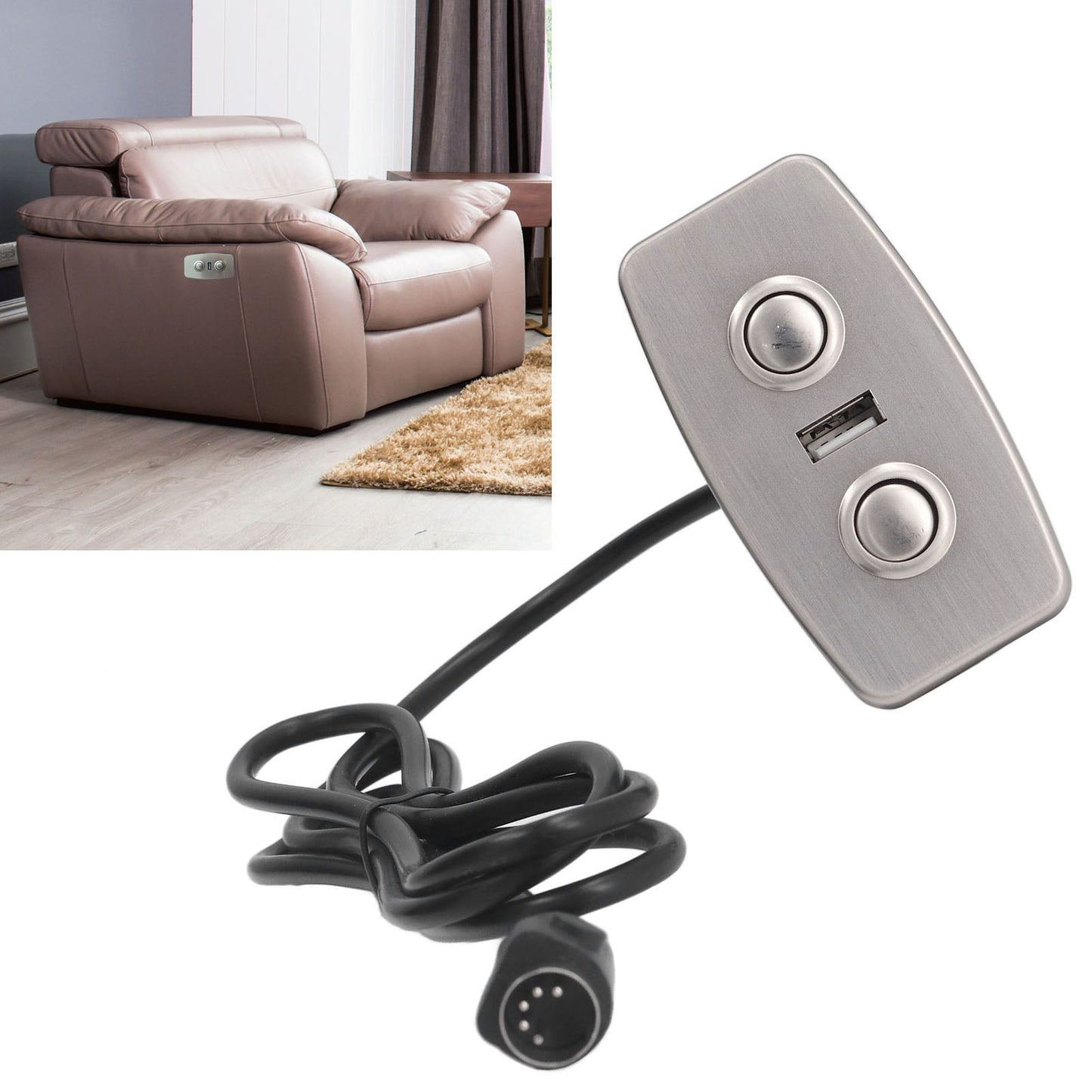 Recliner Switch USB Socket Charging Straight 5 Pin Light Free Electric Sofa Controller for Home Bedroom V1294-YM0523-3113220070211