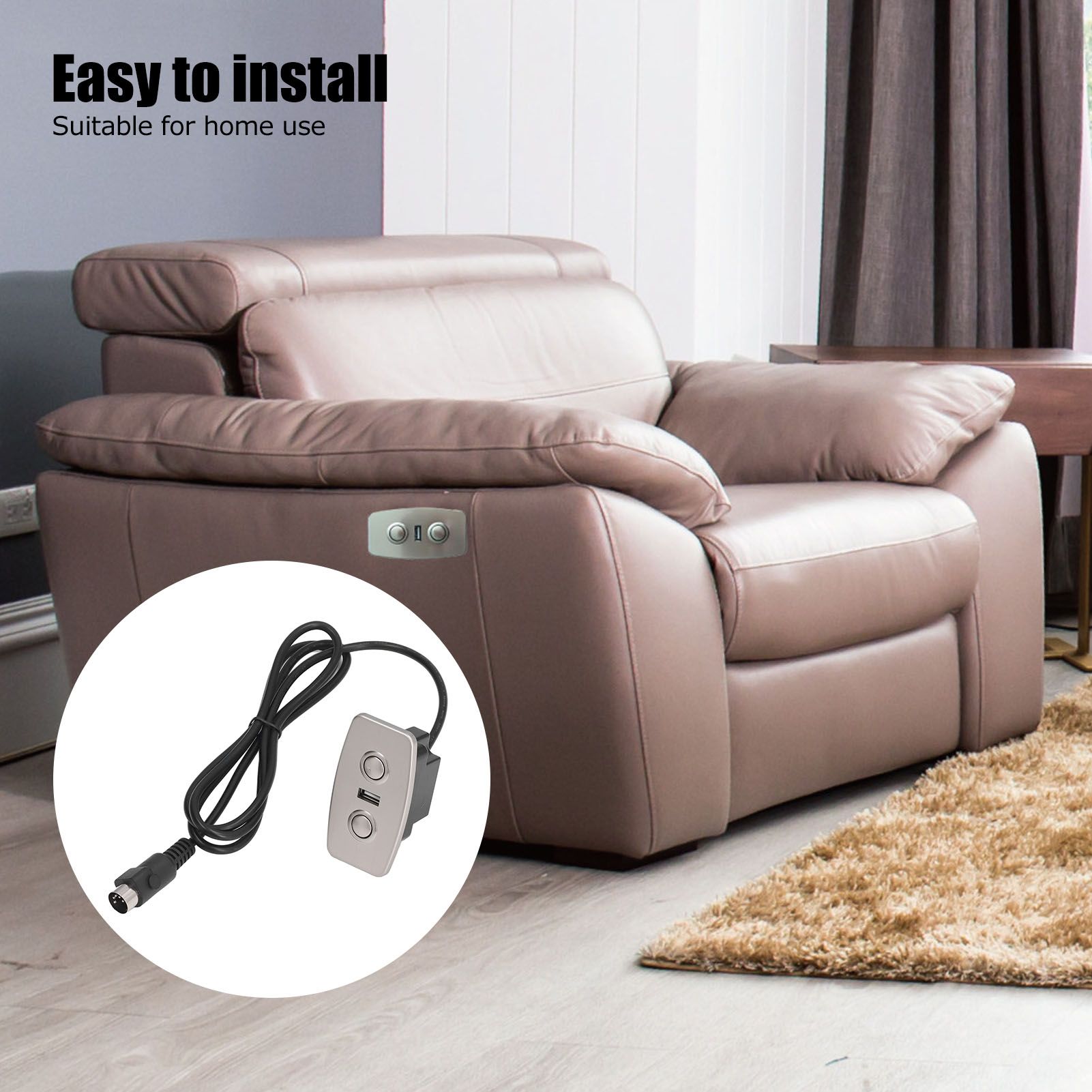 Recliner Switch USB Socket Charging Straight 5 Pin Light Free Electric Sofa Controller for Home Bedroom V1294-YM0523-3113220070211