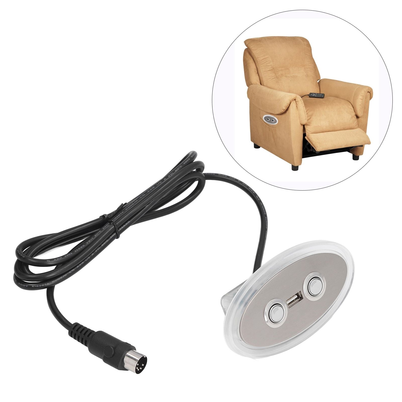 Electric Sofa Controller Electric Stretching Sofa Lifting Device Hand Control Button Switch with USB Port V1294-YM0523-3113220071411
