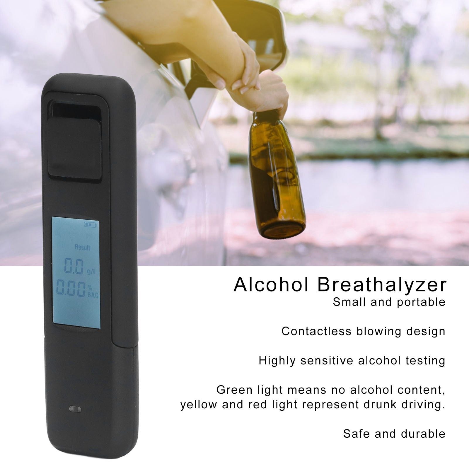 Alcohol Breathalyzer Contactless Design High Accuracy Blowing Type Easy Operation Breath Alcohol Tester V1294-YM0523-3113220071711