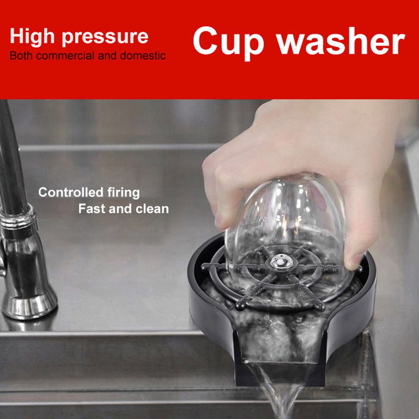 G9/16 Thread High Pressure Cup Washer Stainless Steel Kitchen Sink Glass Rinser for Restaurant Bar V1294-YM0523-3113220072111