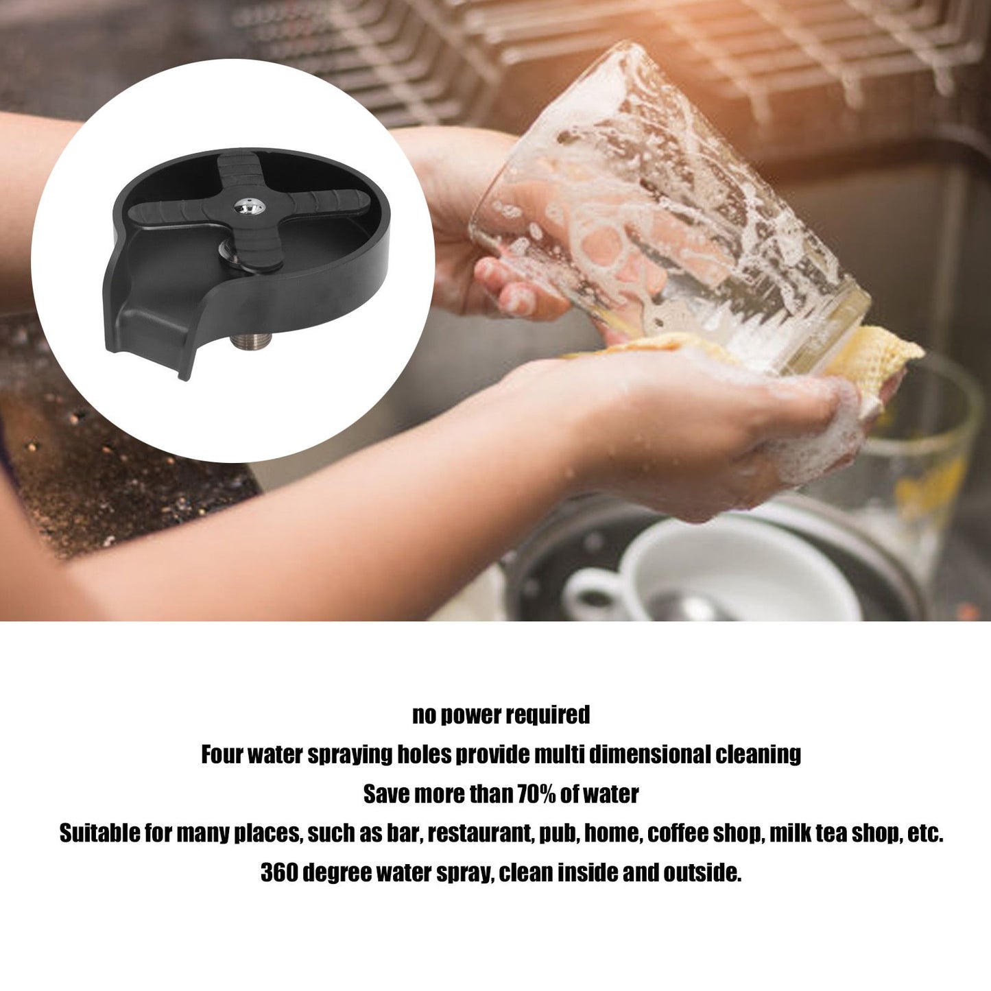 G9/16 Thread High Pressure Cup Washer Stainless Steel Kitchen Sink Glass Rinser for Restaurant Bar V1294-YM0523-3113220072111