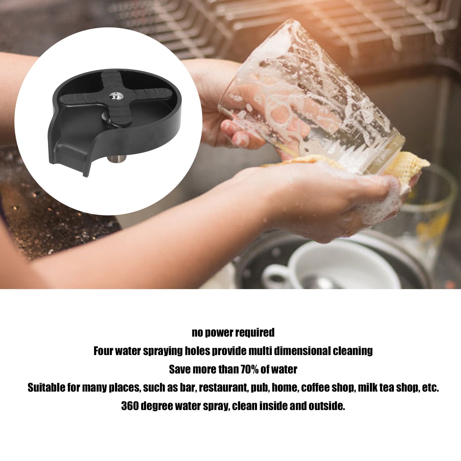 G9/16 Thread High Pressure Cup Washer Stainless Steel Kitchen Sink Glass Rinser for Restaurant Bar V1294-YM0523-3113220072111